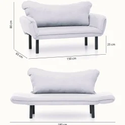 Divano letto 2 posti Hone, 150x65 h40 cm,<Dmora Best