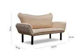 Divano letto 2 posti Hone, 140x65 h70 cm,<Dmora Hot