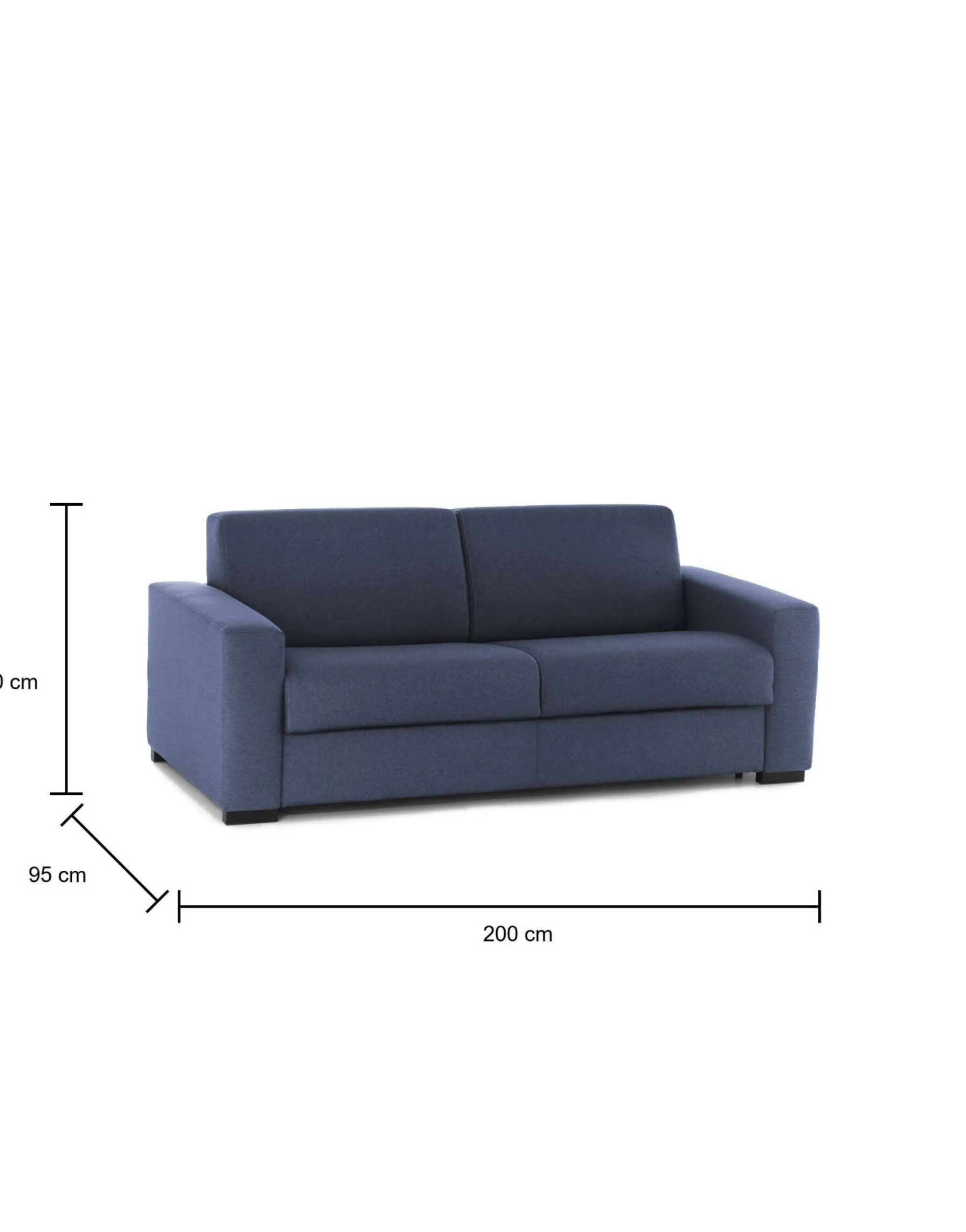 Divano letto 3 posti Zinnia, Cm 200x95h90,<Dmora Discount