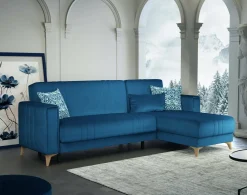 Divano letto con penisola Aronix, 225x151h84 cm,<Dmora Hot