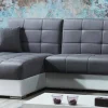 Divano letto con penisola Argos, 246x160h91 cm, Bianco e Grigio<Dmora Best Sale