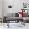 Divano letto con penisola Aika, Cm 280x95h90, Grigio e Antracite<Dmora Best