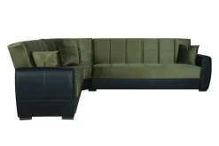 Divano letto con penisola Dgytkj?, 305x238h91 cm, Nero e Grigio Scuro<Dmora Cheap