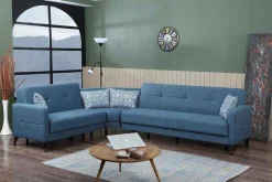 Divano letto con penisola Apo, 302x234h88 cm,<Dmora Clearance