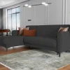 Divano letto con penisola Aber, 230x153h85 cm,<Dmora Cheap