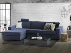 Divano letto con penisola Albenga, Cm 260x95h90,<Dmora Hot
