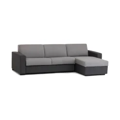 Divano letto con penisola Aika, Cm 280x95h90, Grigio e Antracite<Dmora Best