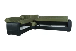 Divano letto con penisola Dgytkj?, 305x238h91 cm, Nero e Grigio Scuro<Dmora Cheap