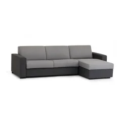 Divano letto con penisola Allegria, Cm 260x95h90, Grigio e Antracite<Dmora Online