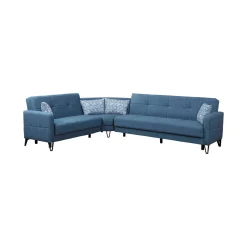 Divano letto con penisola Apo, 302x234h88 cm,<Dmora Clearance
