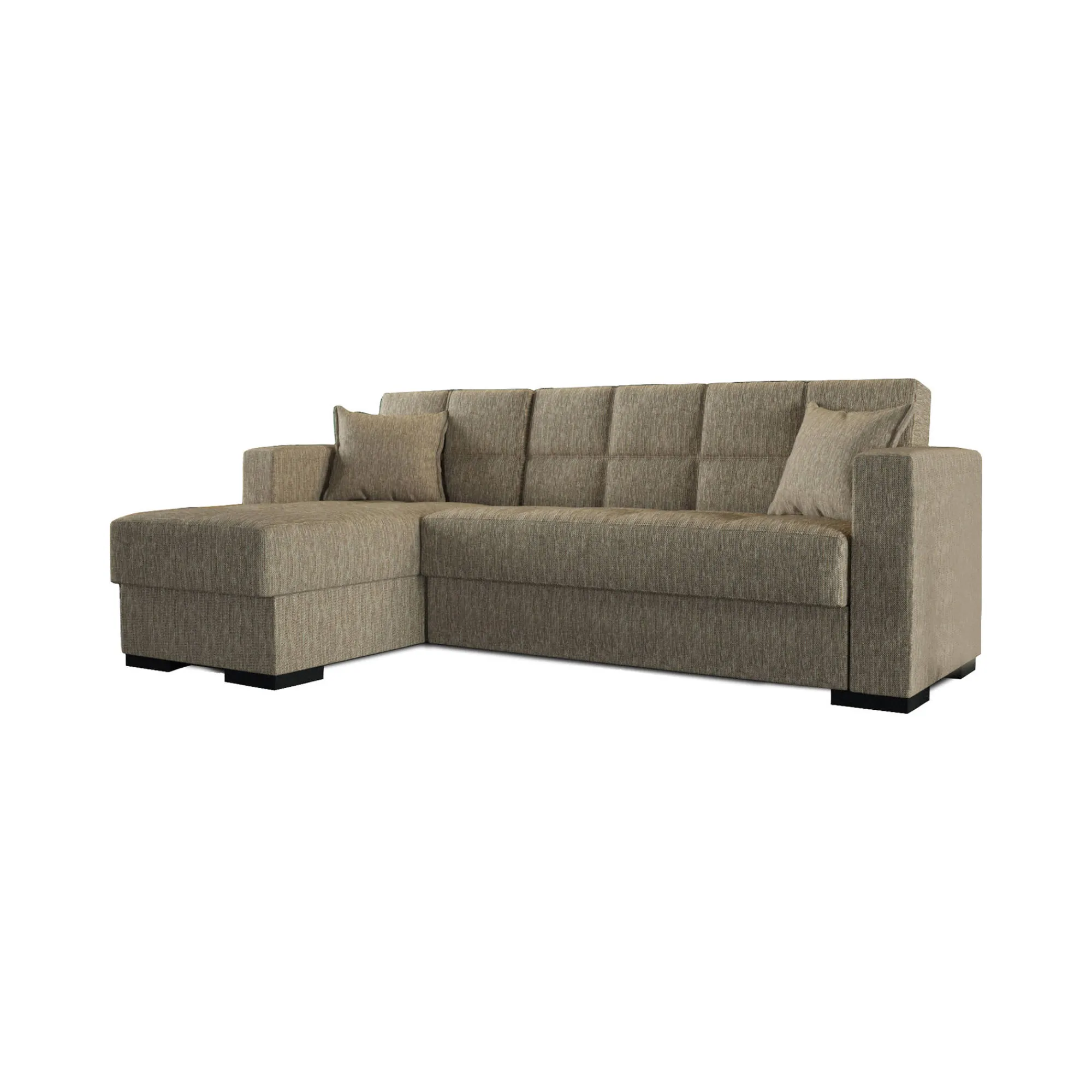 Divano letto con penisola Armadillo, 230x150h81 cm,<Dmora Discount