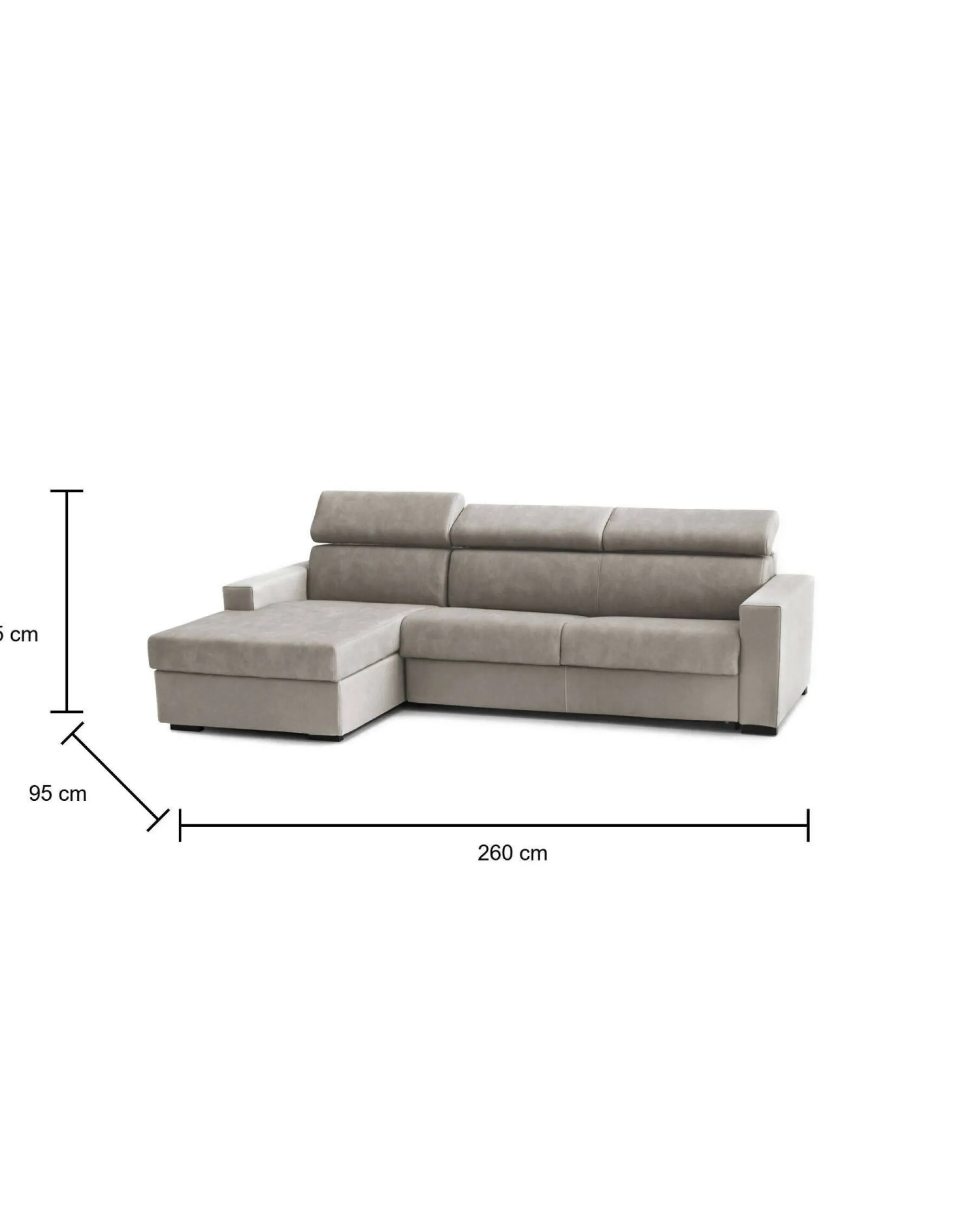 Divano letto con penisola Aloet, Cm 260x95h85,<Dmora Best Sale