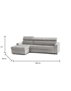 Divano letto con penisola Alibabah, Cm 280x95h85,<Dmora Best