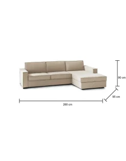 Divano letto con penisola Afar, Cm 260x95h90,<Dmora Online