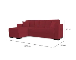 Divano letto con penisola Armadillo, 230x150h81 cm,<Dmora Hot