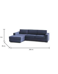 Divano letto con penisola Allaida, Cm 280x95h90,<Dmora Shop