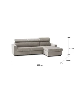 Divano letto con penisola Alibella, Cm 260x95h85,<Dmora Cheap