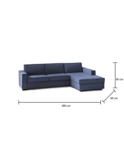Divano letto con penisola Achico, Cm 280x95h90,<Dmora Flash Sale