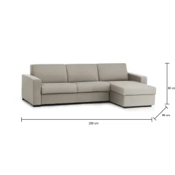 Divano letto con penisola Allegria, Cm 260x95h90,<Dmora Online