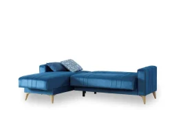 Divano letto con penisola Aronix, 225x151h84 cm,<Dmora Hot