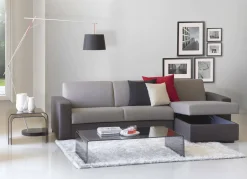 Divano letto con penisola Aika, Cm 280x95h90, Grigio e Antracite<Dmora Best