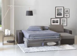 Divano letto con penisola Allegria, Cm 260x95h90, Grigio e Antracite<Dmora Online