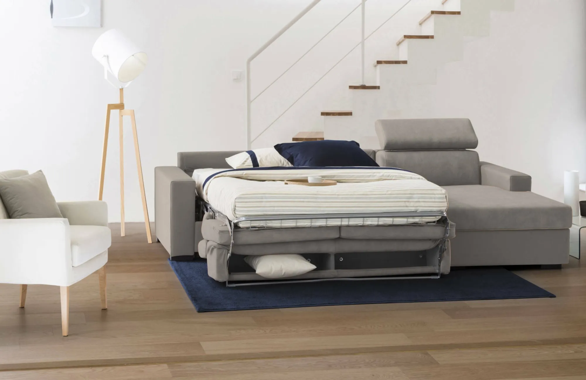 Divano letto con penisola Alibella, Cm 260x95h85,<Dmora Cheap