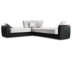 Divano letto con penisola Dgytkja, 305x238h91 cm, Nero e Grigio Chiaro<Dmora Online