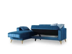 Divano letto con penisola Aronix, 225x151h84 cm,<Dmora Hot
