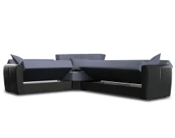 Divano letto con penisola Dgytkja, 305x238h91 cm, Nero e Grigio<Dmora Sale