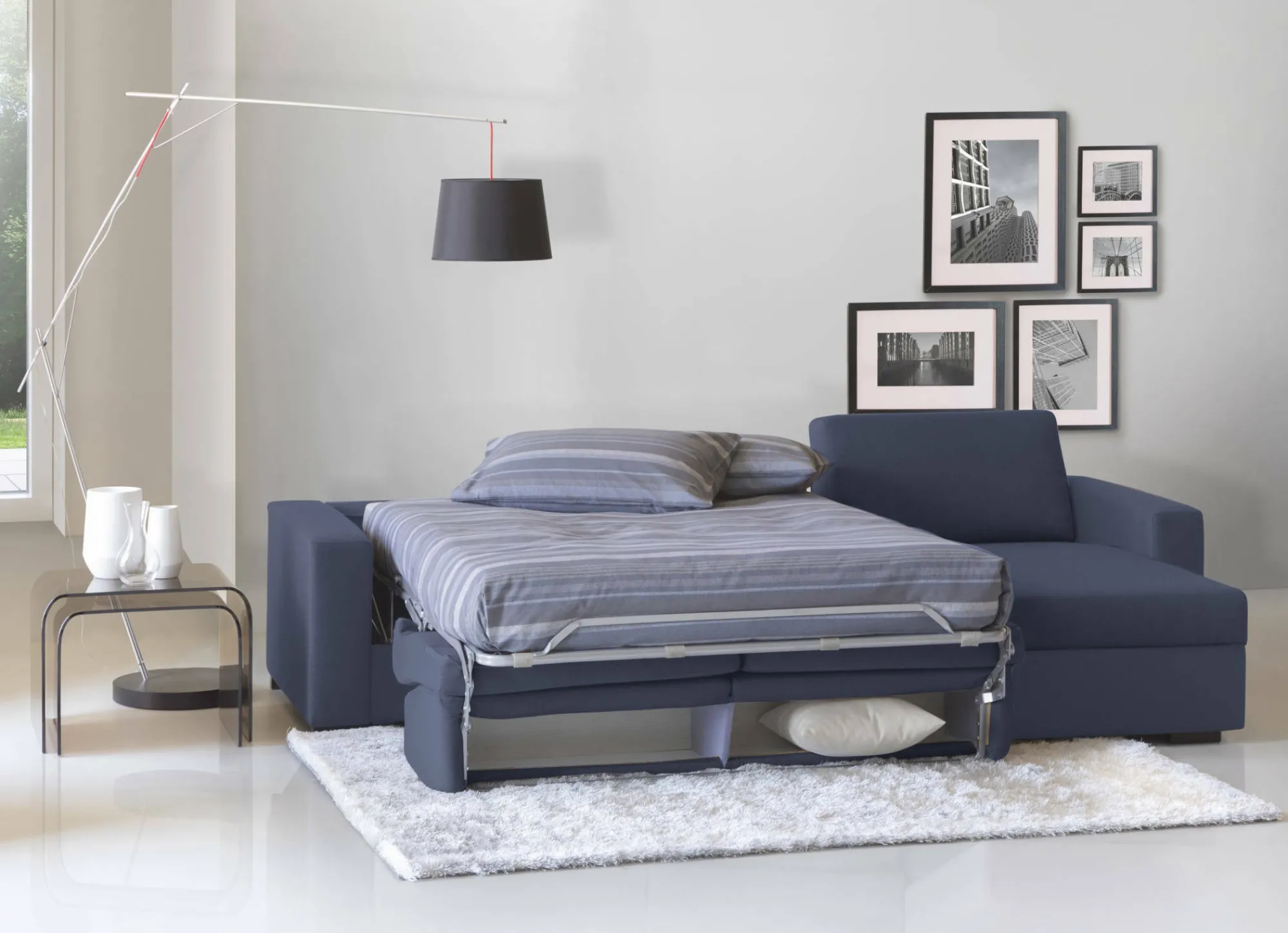 Divano letto con penisola Aika, Cm 280x95h90,<Dmora Online