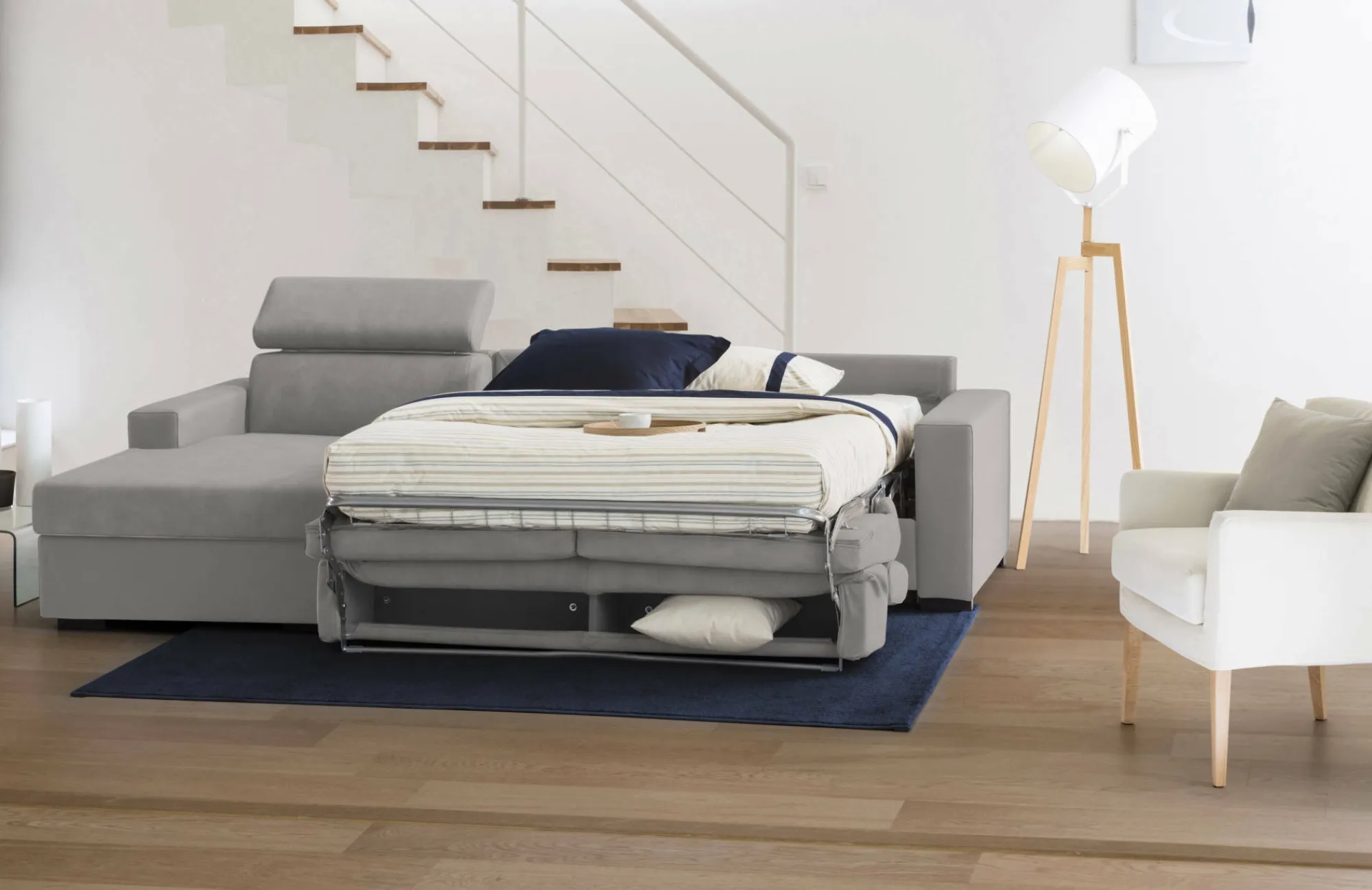 Divano letto con penisola Aloet, Cm 260x95h85,<Dmora Store