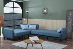 Divano letto con penisola Apo, 302x234h88 cm,<Dmora Clearance