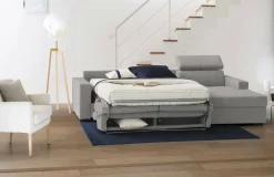 Divano letto con penisola Allevatore, Cm 280x95h85,<Dmora New
