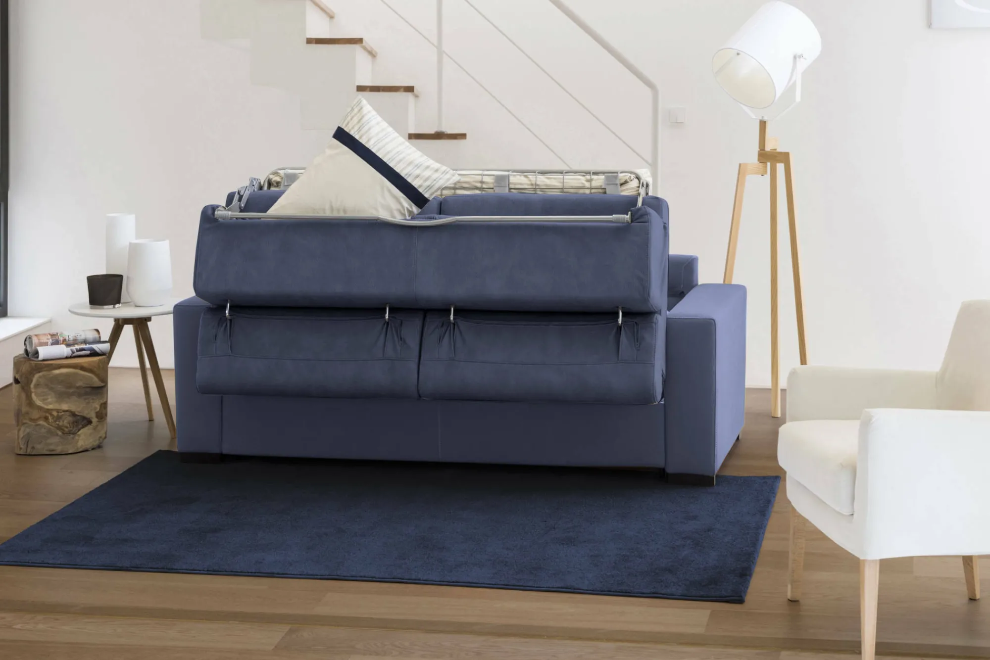 Divano letto con penisola Aloet, Cm 260x95h85,<Dmora Clearance