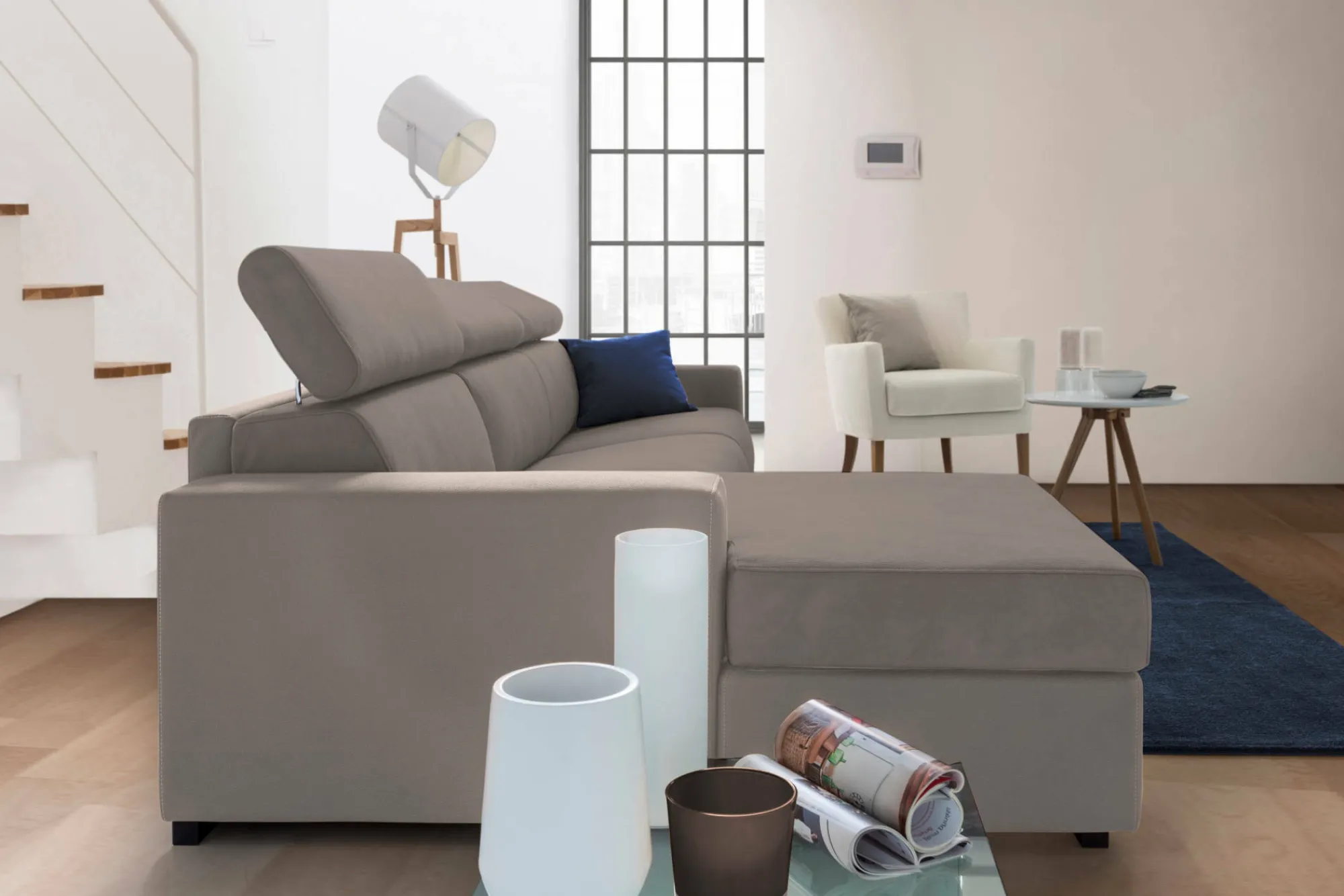 Divano letto con penisola Aloet, Cm 260x95h85,<Dmora Best Sale