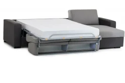 Divano letto con penisola Aika, Cm 280x95h90, Grigio e Antracite<Dmora Best