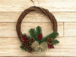Ghirlanda da Natale Choiwan, 30x30 h3 cm, Verde e Marrone<Dmora Online