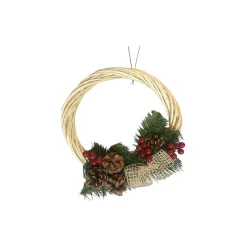 Ghirlanda da Natale Choiwan, 30x30 h3 cm, Verde e Giallo<Dmora Shop