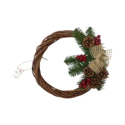 Ghirlanda da Natale Choiwan, 30x30 h3 cm, Verde e Marrone<Dmora Online