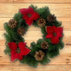 Ghirlanda da Natale Norbert, Verde e Rosso, 35x35 h3 cm<Dmora New