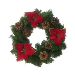Ghirlanda da Natale Norbert, Verde e Rosso, 35x35 h3 cm<Dmora New