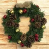 Ghirlanda da Natale Zogno, 35x35 h3 cm, Verde e Rosso<Dmora Sale