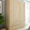 Guardaroba 3 ante Ababala, 135x52h200 cm,<Dmora Cheap