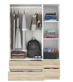 Guardaroba 3 ante Ababala, 135x52h200 cm,<Dmora Cheap