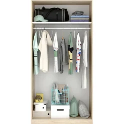 Guardaroba 2 ante Abigale, 100x50h204 cm,<Dmora Cheap