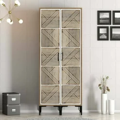 Guardaroba 2 ante Acate, 80x201h48 cm, Noce e Bianco<Dmora Online
