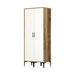 Guardaroba 2 ante Acate, 80x201h48 cm, Noce e Bianco<Dmora Flash Sale