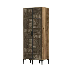 Guardaroba 2 ante Acate, 80x201h48 cm, Noce e Antracite<Dmora Flash Sale