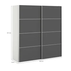 Guardaroba 2 ante Accadia, 182x64 h202 cm, Bianco<Dmora Outlet